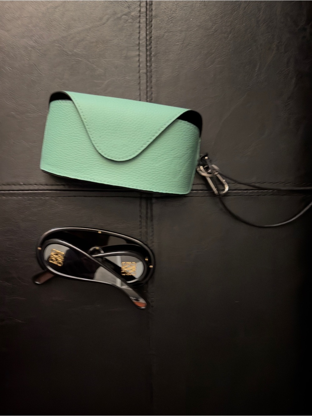 Loewe Black Sunglass Shield with Gold Accents - Picture 2 of 4